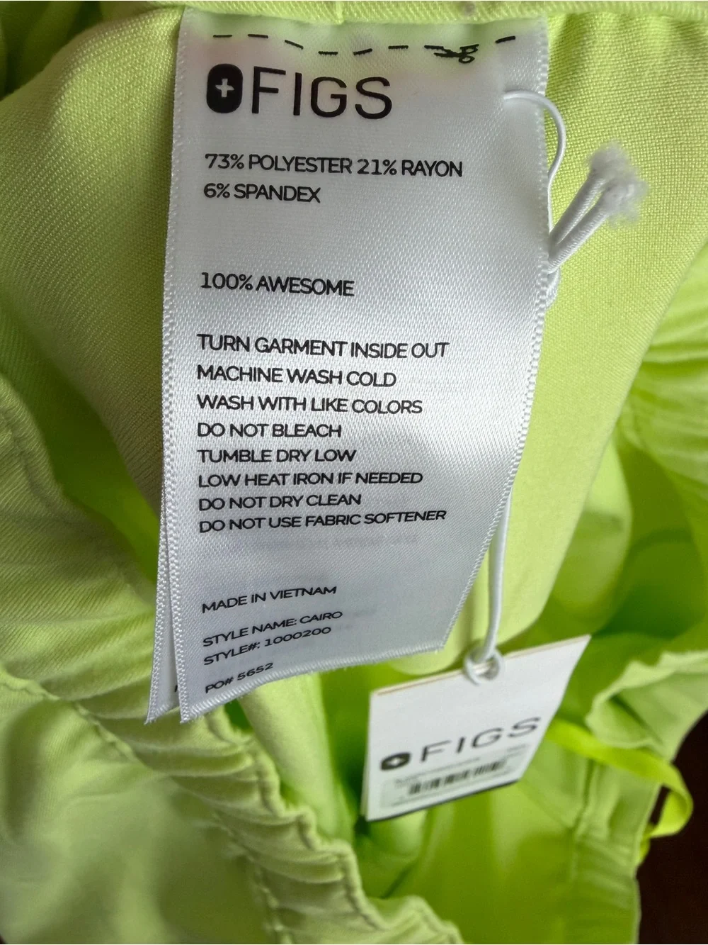 Figs Cairo Cargo Scrub Pant Men’s 3XL Tall Yellow Bottoms New with Tags